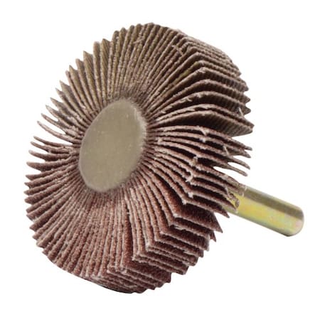 Weiler 2" x 1/2" Tiger Coated Abrasive Flap Wheel, 1/4" Stem, 80AO 52367